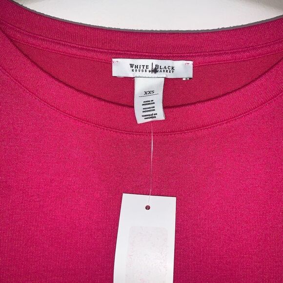 NWT White House Black Market Pink lightweight Sweater Size XXS Asymmetrical - Picture 2 of 7